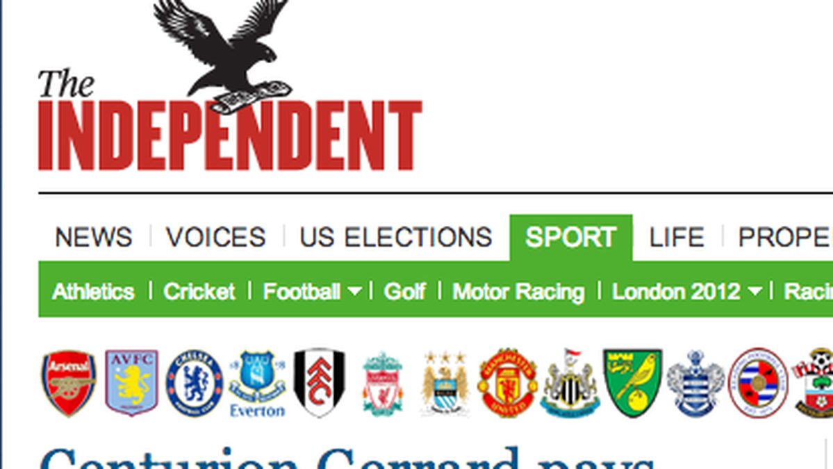 The Independents rubrik.